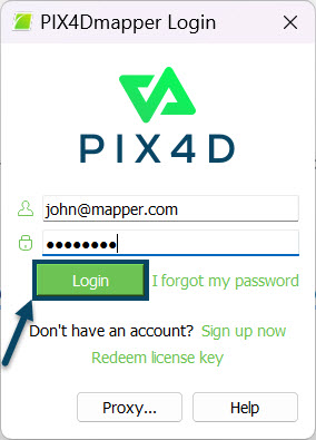 PIX4Dmapper login credentials.jpg