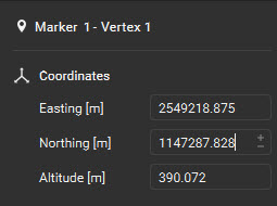 Vertex editor interface