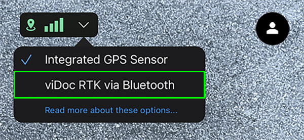 PIX4Dcatch viDoc RTK Bluetooth ダイアログ