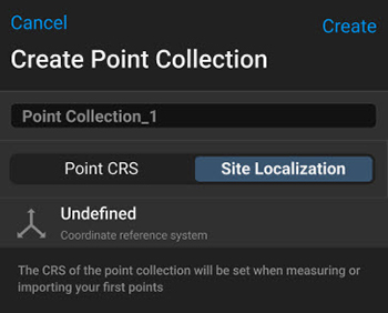 PIX4Dcatch create point collection button