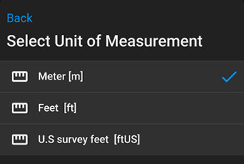 PIX4Dcatch unit of measurement dialog