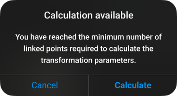 calculation available alert window