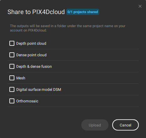 PIX4Dmatic share to PIX4Dcloud