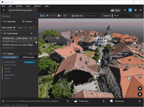 Hide and show point cloud