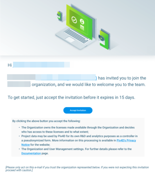 Accept invitation Org