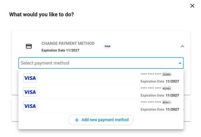 Change Payment Method