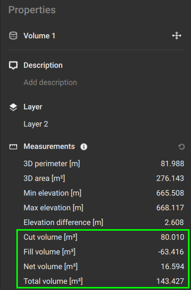 Volume measurement - PIX4Dsurvey