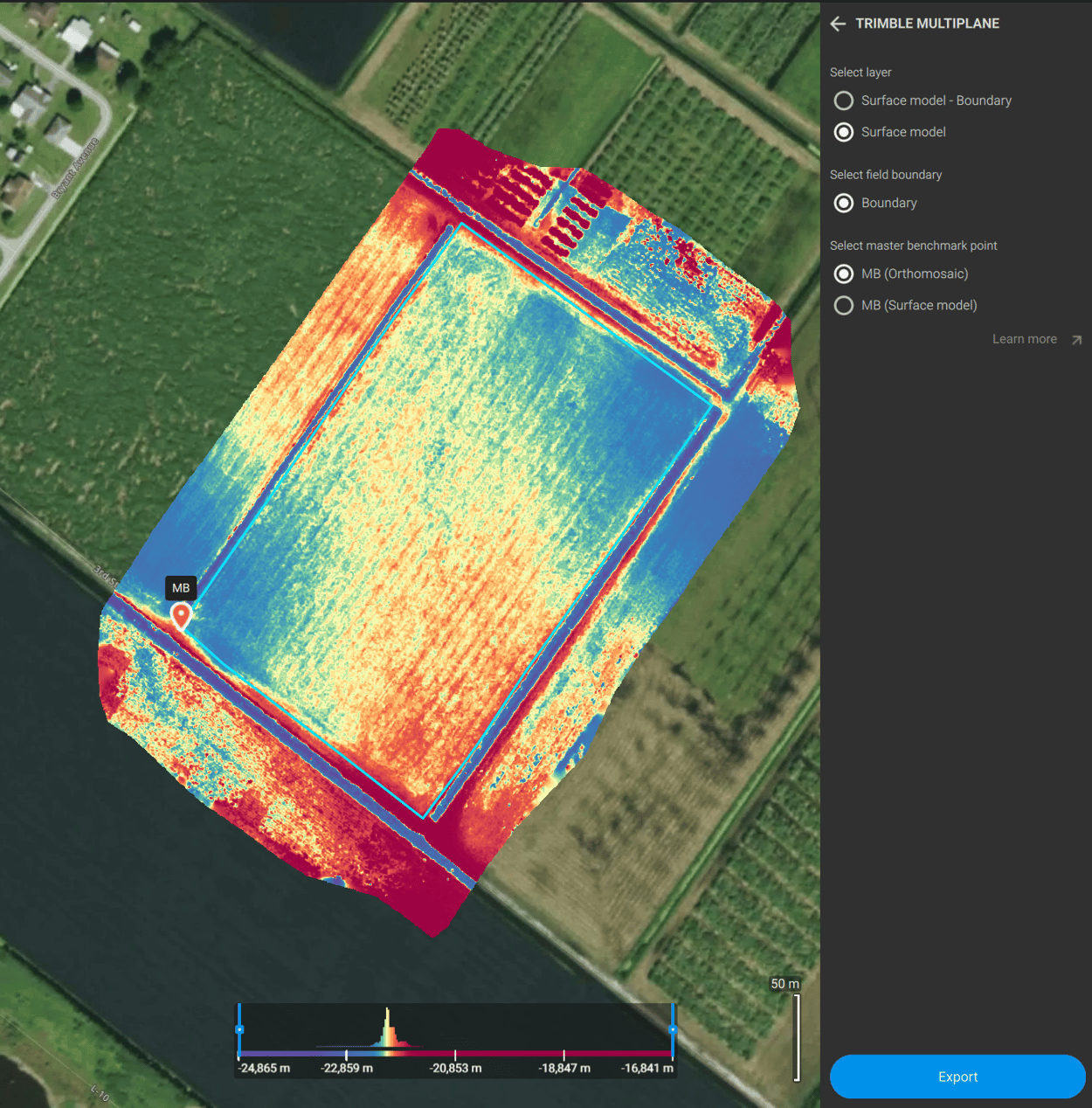 Multiplane Step Water management Trimble Multiplane format - PIX4Dfields
