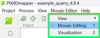 Menu Mosaic Editor Mosaic Editing PIX4Dmapper