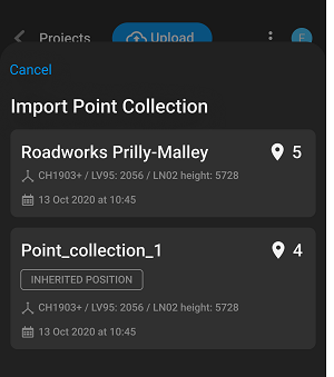 Select point collection in PIX4Dcatch