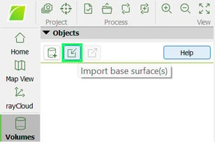 Import volume base surface in PIX4Dmapper