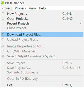 Project Download Project Files... in PIX4Dmapper.jpg