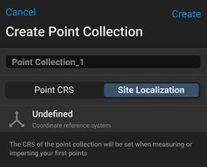 PIX4Dcatch create point collection button