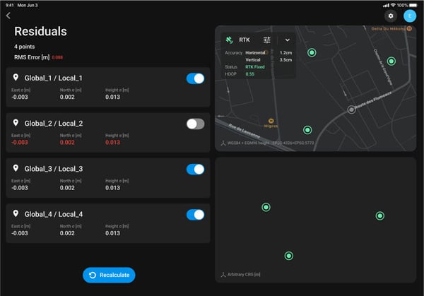 PIX4Dcatch residual outlier dialog