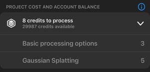 PIX4Dcatch Project Cost and Account Balance