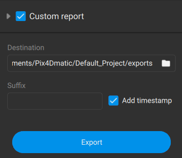 PIX4Dmatic_Export_Custom_report