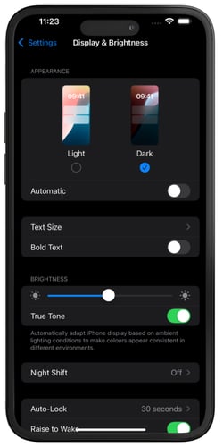 Display settings
