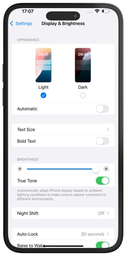 Display settings