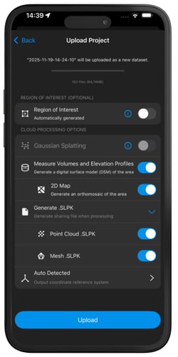 upload processing options