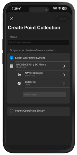 PIX4Dcatch Create Point Collection