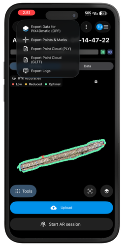 PIX4Dcatch Export point and marks