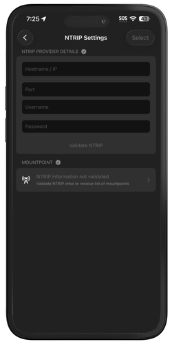 PIX4Dcatch NTRIP setting