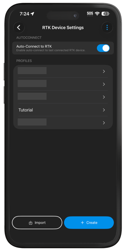 PIX4Dcatch RTK device setting