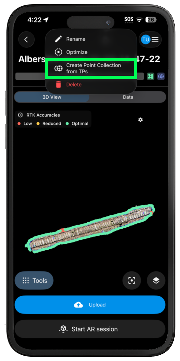 PIX4Dcatch create point collection from TPs