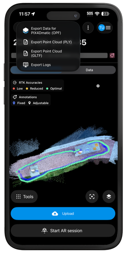 PIX4Dcatch export data for PIX4Dmatic OPF