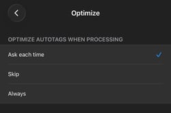 PIX4Dcatch project setting optimize autotag