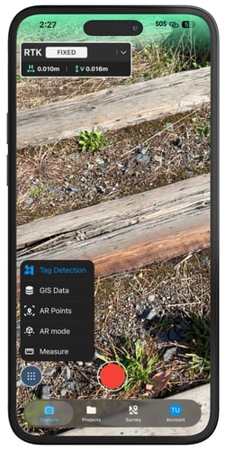 PIX4Dcatch tag detection enabled in blue