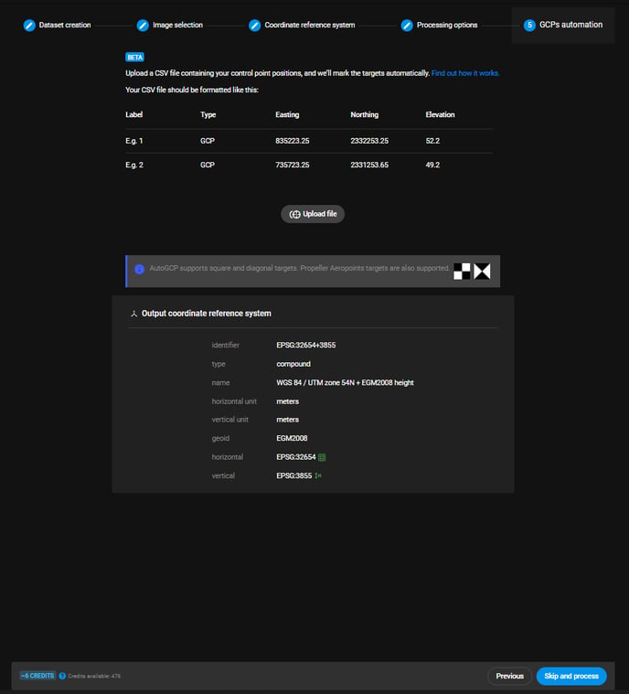 Upload GCPs PIX4Dcloud