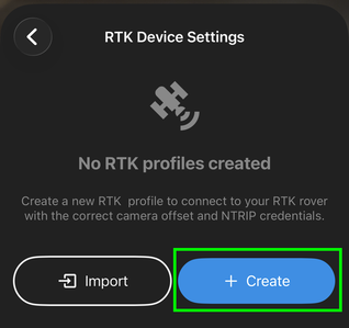 Create RTK profile