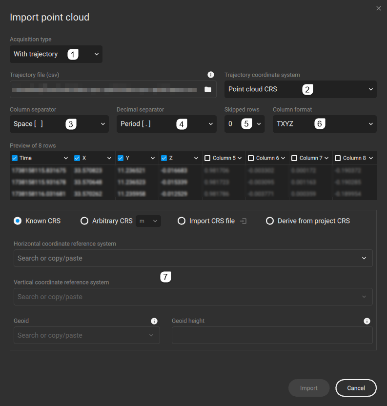 Import point cloud - PIX4Dmatic