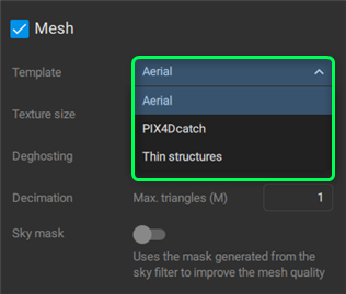 PIX4Dmatic Mesh template