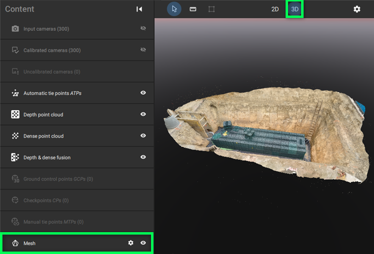 PIX4Dmatic Mesh view