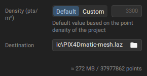 PIX4Dmatic export pointcloud from Mesh