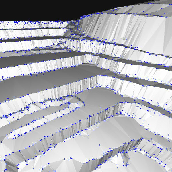 Pix4Dsurvey grid of points smart points TIN