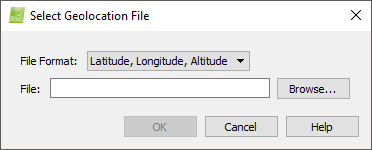 Select Geolocation File window PIX4Dmapper